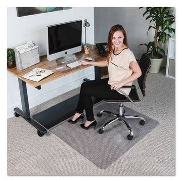 ES Robbins® Sit Or Stand Mat For Carpet Or Hard Floors, 45 X 53, Clear-black freeshipping - TVN Wholesale